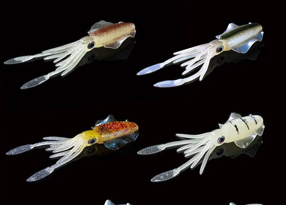 SUNMILE Angel-Gummiköder Tintenfisch 20g/60g/80g/100g/120g/150g Leuchtend/UV-Tintenfisch-Jig Angelköder für Meeresangeln Wobbler Köder