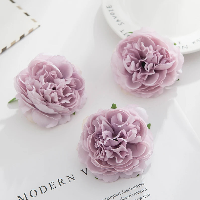 5 Stück Seidenpfingstrosen Kopf Wand Hochzeit Braut Accessoires Ausverkauf Geschenke Party Heim Dekor Weihnachtskranz Künstliche Rosen Blumen