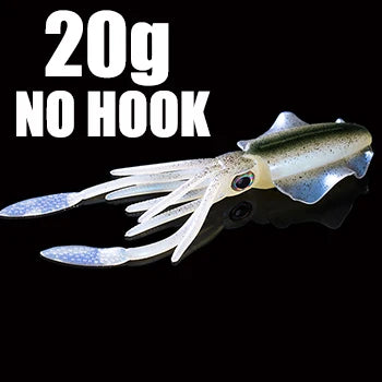 SUNMILE Angel-Gummiköder Tintenfisch 20g/60g/80g/100g/120g/150g Leuchtend/UV-Tintenfisch-Jig Angelköder für Meeresangeln Wobbler Köder