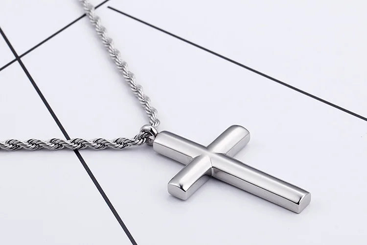 Kalen Mode Kreuz Halsketten Für Männer Hochglanzpoliert 50cm Edelstahl Kreuz Schmuck Halskette Männlich Günstiger Schmuck
