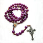 Jungfrau Maria Unsere Liebe Frau Y-Halskette Lila Rosenkranz Halskette Kruzifix Kreuz Jesus Christus Religiöser Schmuck Kommunion Konfirmation Geschenk