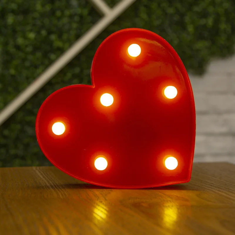 Letter Alphabet LED Lights Luminous Number Lamp Decor Battery Night Light for Home Wedding Birthday Christmas Party Decoration