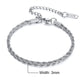 Vnox Basic 2/3/4/5mm Stainless Steel Twisted Rope Chain Bracelets for Men Women,Wrist Christmas Gifts Jewelry,Length Adjustable
