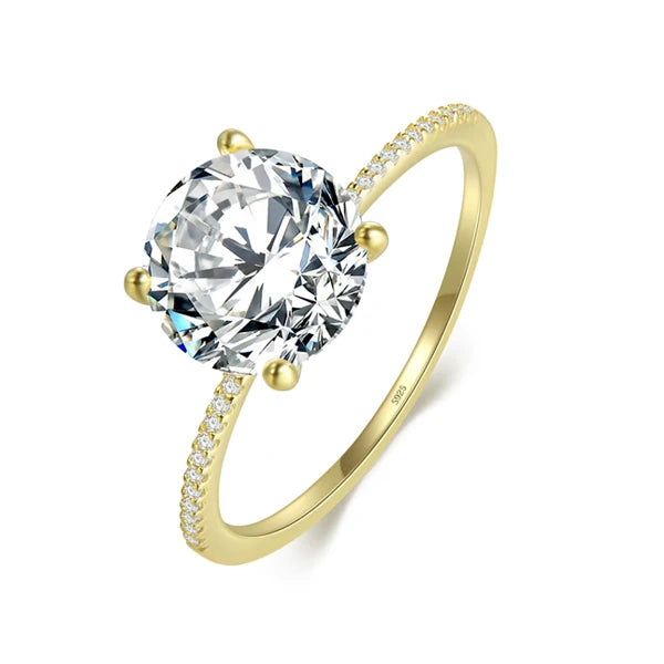 2023 Klassischer Luxus Echter massiver 925 Sterling Silber Ring 3 Karat 10 Herzen Pfeile Zirkon Hochzeitsschmuck Ringe Verlobung Für Frauen