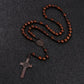 Christus Jesus Holzperlen 8mm Rosenkranzperlen Kreuz Autoanhänger Geflochtene Seilkette Halskette Religiöser Orthodoxer Gebetsschmuck
