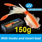 SUNMILE Angel-Gummiköder Tintenfisch 20g/60g/80g/100g/120g/150g Leuchtend/UV-Tintenfisch-Jig Angelköder für Meeresangeln Wobbler Köder
