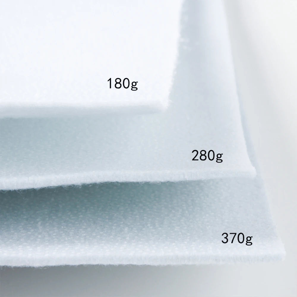 180/200/280/300/320/370/400 g/m² einseitig klebendes Wattevlies aus Baumwolle, cremefarbenes Zwischenfutter, perfekt für Handtaschen, Bastelarbeiten, DIY-Stoffe