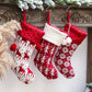 Gestrickte Weihnachtssocke Sockenbeutel Neujahrsgeschenk Bonbontüten Weihnachtsdekorationen für Zuhause Christbaumschmuck Natal
