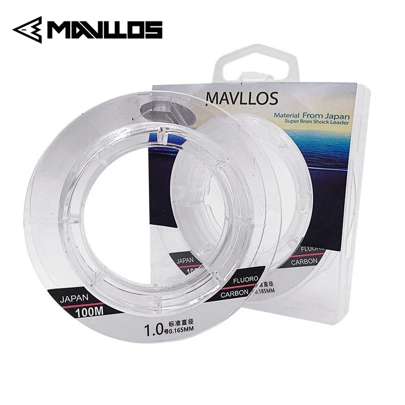 Mavllos Full Sink Fluorocarbon Angelschnur 50m 100m 100% Monofilament Karpfenschnur Vorfach Japanische Kohlefaserschnur