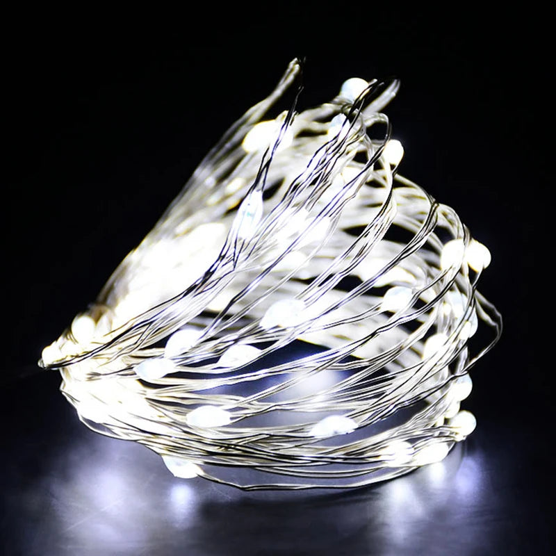 1-5M LED Lichterkette Girlande Ornament Weihnachtsdekoration für Zuhause Weihnachten Neujahr Feiertag Lichterkette Streifen Batteriebetrieben