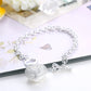 DOTEFFIL 925er Sterling Silber AAA Zirkonia Herz Armband Halskette Ring Set für Damen Hochzeit Verlobung Party Charm Schmuck