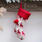Gestrickte Weihnachtssocke Sockenbeutel Neujahrsgeschenk Bonbontüten Weihnachtsdekorationen für Zuhause Christbaumschmuck Natal