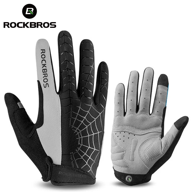 ROCKBROS Fahrradhandschuhe Schwammpolster Lange Finger Motorradhandschuhe für Fahrrad Mountainbike Handschuhe Touchscreen MTB Handschuhe