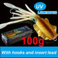SUNMILE Angel-Gummiköder Tintenfisch 20g/60g/80g/100g/120g/150g Leuchtend/UV-Tintenfisch-Jig Angelköder für Meeresangeln Wobbler Köder