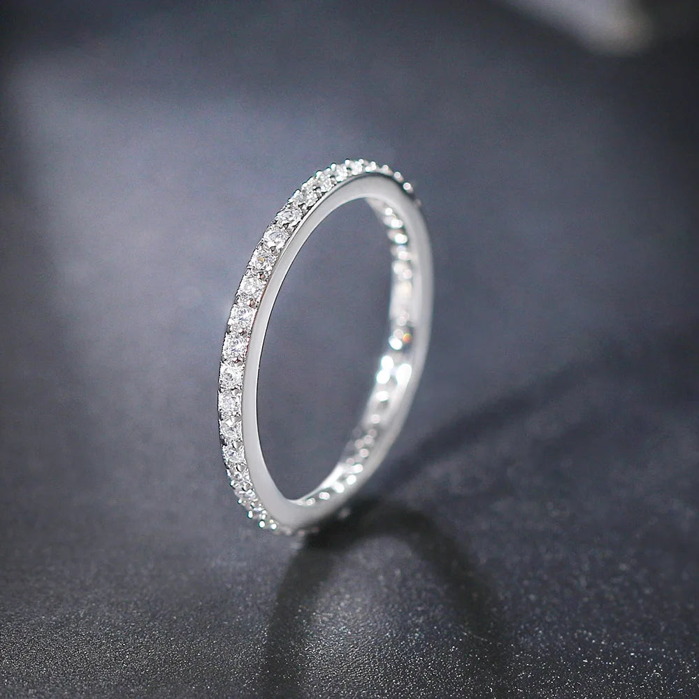 Delicate Thin Microscope Finger Dainty Rings For Women Female Promise Engagement Women's Ring Silver Color Zircon Jewelry R638