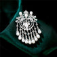 Elegante natürliche Süßwasserperlen-Quastenbroschen Luxus Glänzende Zirkonia-Blumenbrosche Anstecknadel für Damen Schmuck Weihnachtsgeschenke