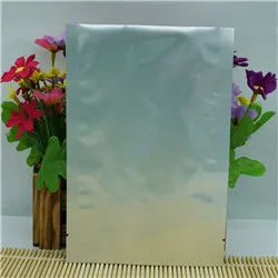 100 Stück Silberne, matte Aluminiumfolienbeutel zum Heißsiegeln – oben offene Mylar-Folienbeutel, matte Oberfläche, Kunststoff-Lebensmittelverpackung, Pulver-/Saucenbeutel