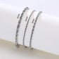 Vnox Basic 2/3/4/5mm Stainless Steel Twisted Rope Chain Bracelets for Men Women,Wrist Christmas Gifts Jewelry,Length Adjustable