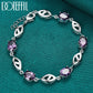 DOTEFFIL 925 Sterling Silber Lila Große AAA Zirkon Armbandkette für Damen Schmuck Verlobung Party Weihnachtsgeschenk