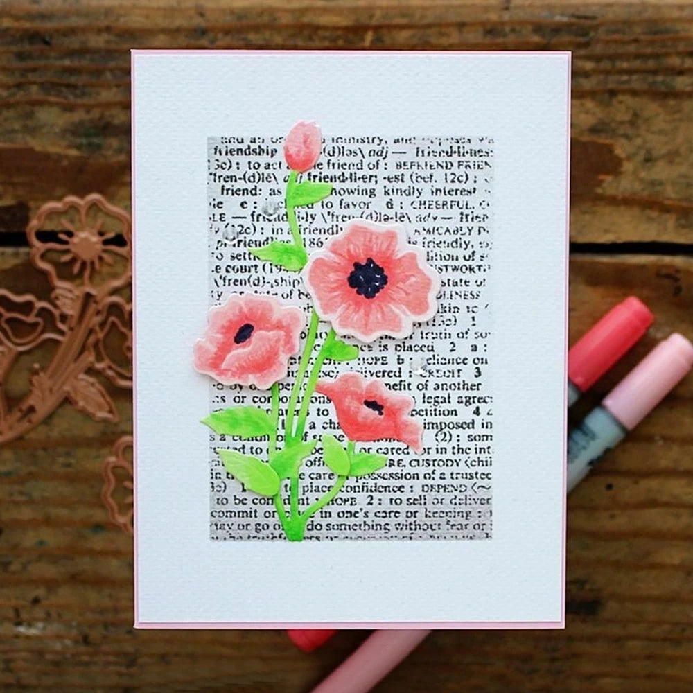 Remembrance Flower Metal Cutting Dies Stencil Scrapbooking Embossing Cards DIY Christmas Navidad Die Cuts for Card Making