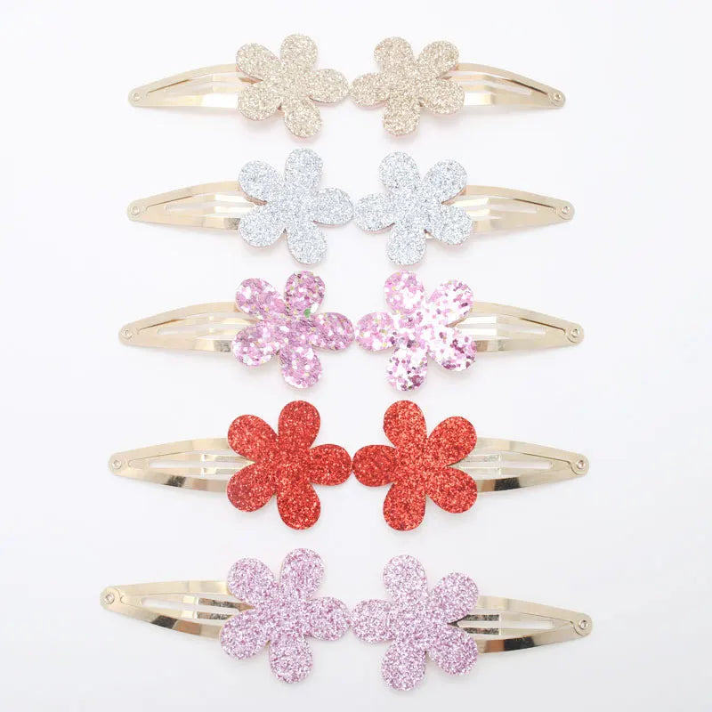 10 Stück/Los Kleine Mädchen-Haarspangen Glitzernde Herzchen Geburtstagsgeschenk Baby Mädchen Haar-Accessoires Kinder Haarspange für Kinder