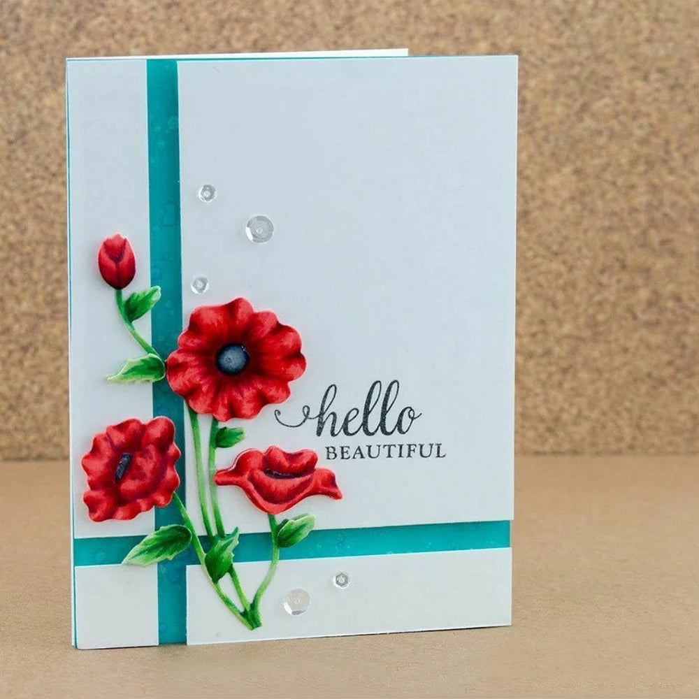 Remembrance Flower Metal Cutting Dies Stencil Scrapbooking Embossing Cards DIY Christmas Navidad Die Cuts for Card Making