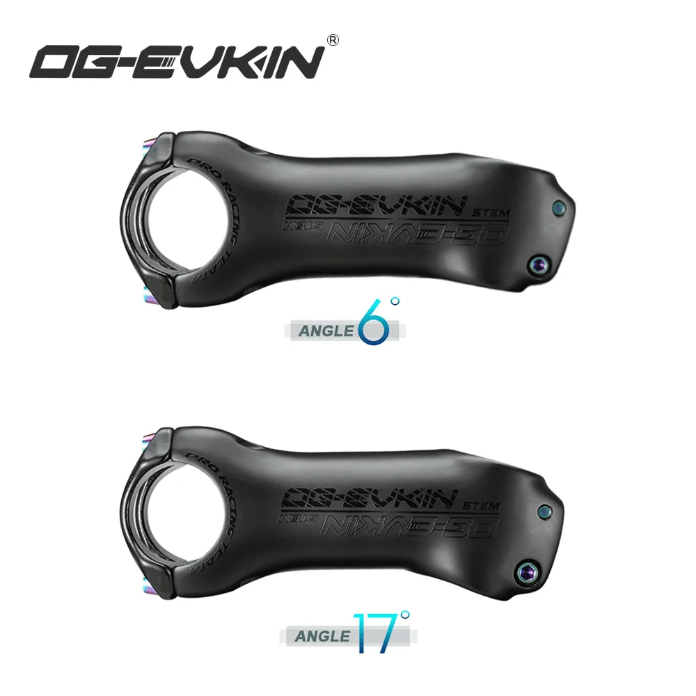 OG-EVKIN BS-004 T1000 Carbon MTB Bicycle Stem 6/17 Degree 31.8MM Carbon Road Bike Stem Positive and Negative Cycling Power Parts