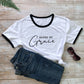 Saved By Grace 100% Baumwolle T-Shirt Damen Religiöses Christliches Bibel Top T-Shirt Lässig Jesus Religion Glaube T-Shirt Camiseta