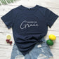 Saved By Grace 100% Baumwolle T-Shirt Damen Religiöses Christliches Bibel Top T-Shirt Lässig Jesus Religion Glaube T-Shirt Camiseta