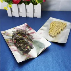 100 Stück Silberne, matte Aluminiumfolienbeutel zum Heißsiegeln – oben offene Mylar-Folienbeutel, matte Oberfläche, Kunststoff-Lebensmittelverpackung, Pulver-/Saucenbeutel