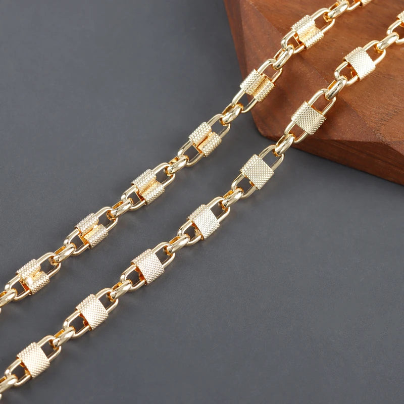YEGUI C257, DIY-Kette, 18 Karat vergoldet, Kupfer, rhodiniert, Anhänger, Schmuckzubehör, Schmuckherstellung, DIY-Armbandkette, 1m/Los