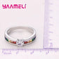 Echte 100% 925 Sterling Silber Farbe Regenbogen Zirkonia Ringe Für Frauen Hochzeit Entzückender Verlobungsantrag Ring Accessoire
