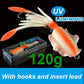SUNMILE Angel-Gummiköder Tintenfisch 20g/60g/80g/100g/120g/150g Leuchtend/UV-Tintenfisch-Jig Angelköder für Meeresangeln Wobbler Köder