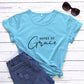 Saved By Grace 100% Baumwolle T-Shirt Damen Religiöses Christliches Bibel Top T-Shirt Lässig Jesus Religion Glaube T-Shirt Camiseta