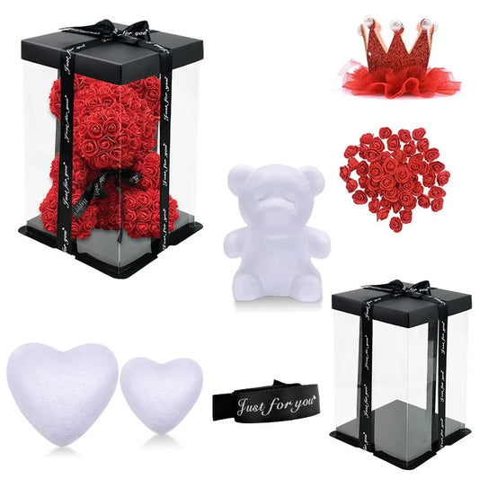 Styropor Schaumstoffball Rosenbär Weißes Herz Basteln Für DIY Heimparty Dekoration Hochzeit Geburtstag Weihnachtsfeier Geschenk