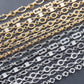 YEGUI C257, DIY-Kette, 18 Karat vergoldet, Kupfer, rhodiniert, Anhänger, Schmuckzubehör, Schmuckherstellung, DIY-Armbandkette, 1m/Los