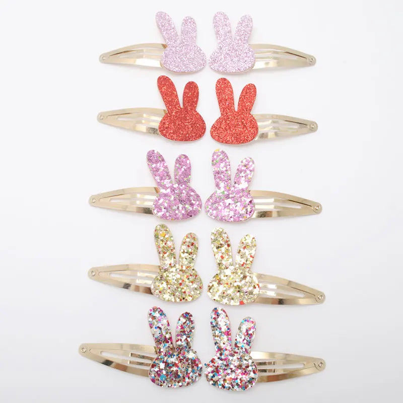 10 Stück/Los Kleine Mädchen-Haarspangen Glitzernde Herzchen Geburtstagsgeschenk Baby Mädchen Haar-Accessoires Kinder Haarspange für Kinder