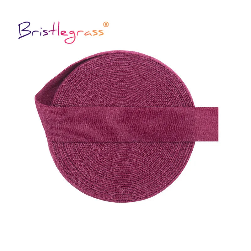 BRISTLEGRASS 2 5 10 Yard 5/8" 15mm Einfarbig Matt Nicht Glänzend Falzgummi FOE Spandex Band Stirnband Unterwäsche Kleid Nähen Borte