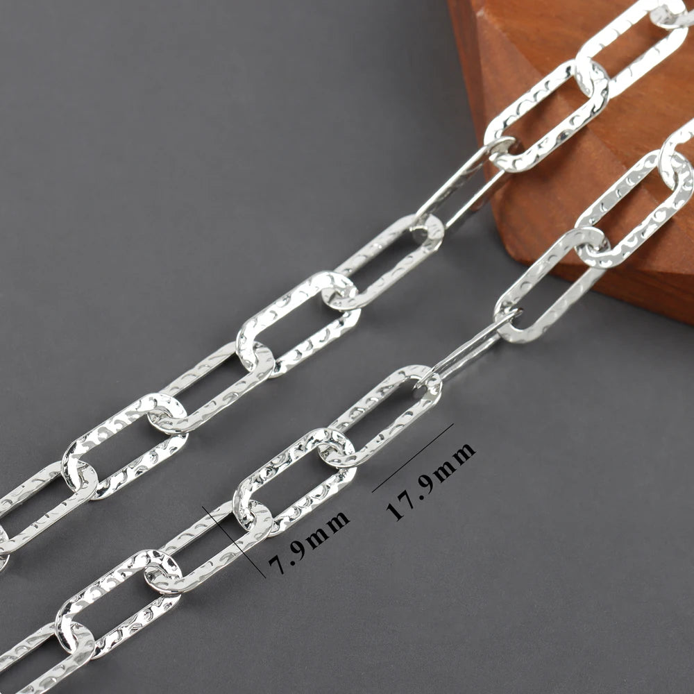 YEGUI C257, DIY-Kette, 18 Karat vergoldet, Kupfer, rhodiniert, Anhänger, Schmuckzubehör, Schmuckherstellung, DIY-Armbandkette, 1m/Los