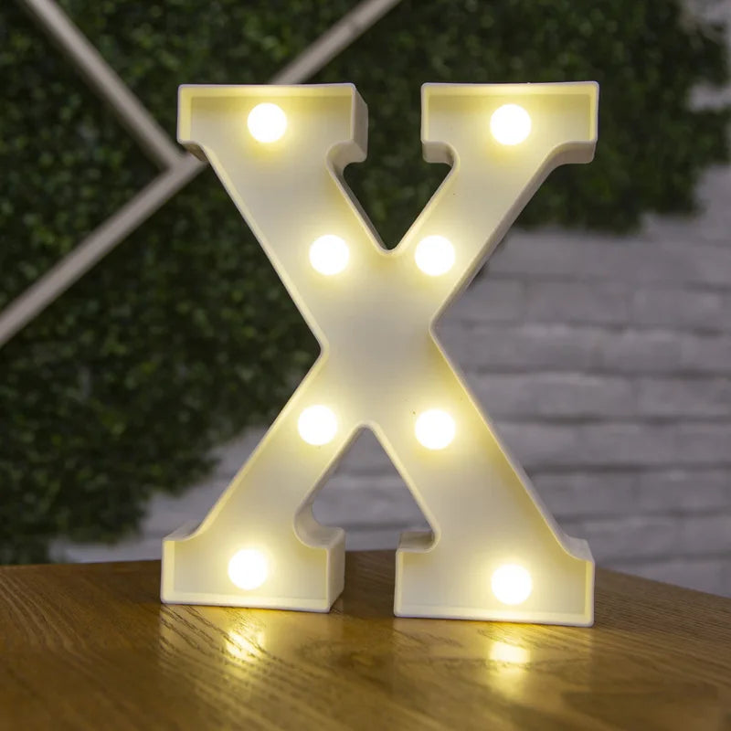 Letter Alphabet LED Lights Luminous Number Lamp Decor Battery Night Light for Home Wedding Birthday Christmas Party Decoration