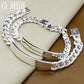 DOTEFFIL 925 Sterling Silber 2 Stücke Armband 10mm Glatte Seitenkette für Herren Damen Hochzeit Verlobung Party Schmuck