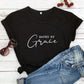 Saved By Grace 100% Baumwolle T-Shirt Damen Religiöses Christliches Bibel Top T-Shirt Lässig Jesus Religion Glaube T-Shirt Camiseta