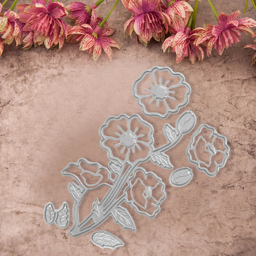 Remembrance Flower Metal Cutting Dies Stencil Scrapbooking Embossing Cards DIY Christmas Navidad Die Cuts for Card Making