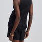 Hemp Vest Jacket Set in Black