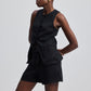 Hemp Vest Jacket Set in Black