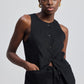 Hemp Vest Jacket Set in Black