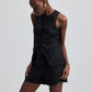 Hemp Vest Jacket Set in Black