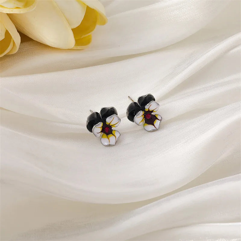 Mode Drop Glasur Blume Ohrringe Südkoreas Temperament Süße Elegante Gradient Ohrstecker Mädchen Schmuck Weihnachtsgeschenke