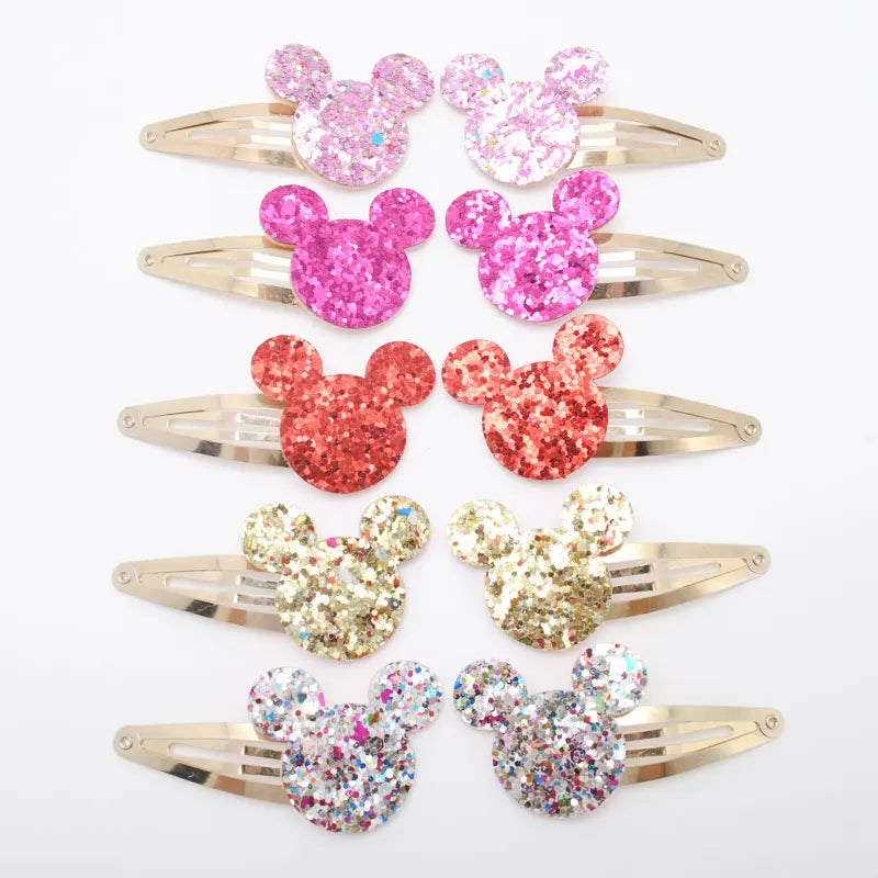 10 Stück/Los Kleine Mädchen-Haarspangen Glitzernde Herzchen Geburtstagsgeschenk Baby Mädchen Haar-Accessoires Kinder Haarspange für Kinder