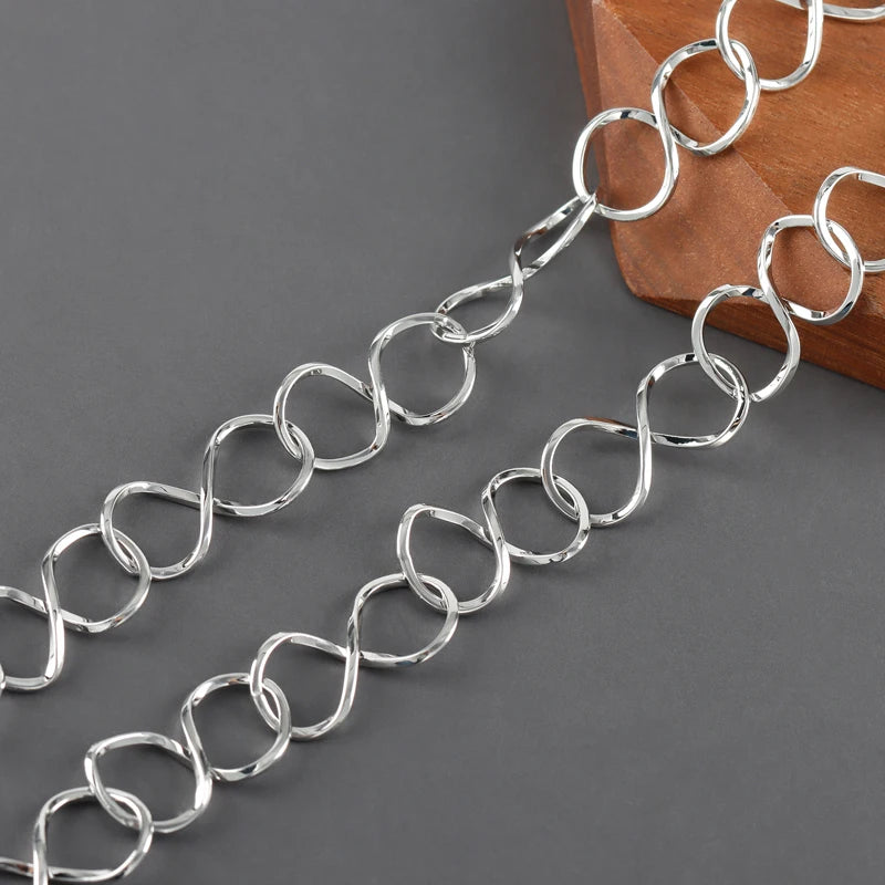 YEGUI C257, DIY-Kette, 18 Karat vergoldet, Kupfer, rhodiniert, Anhänger, Schmuckzubehör, Schmuckherstellung, DIY-Armbandkette, 1m/Los
